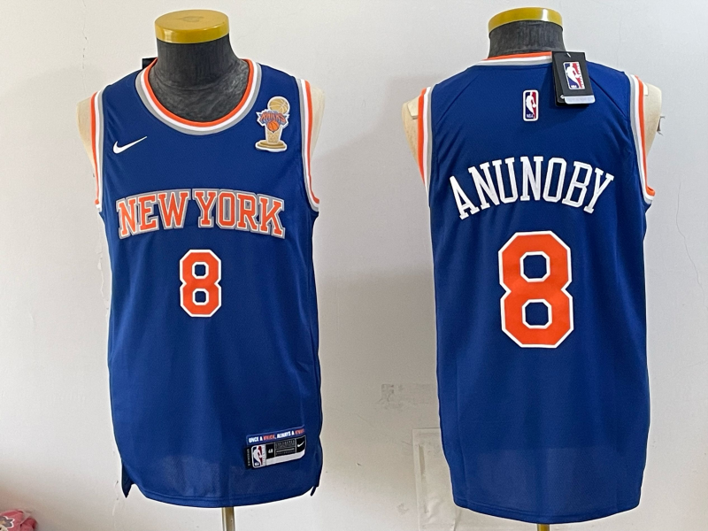 Men New York Knicks #8 Anunoby blue 2026 Nike NBA jersey 0723009